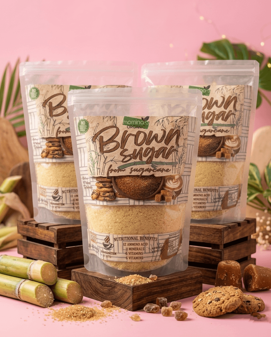 Organic Brown Sugar Shakkar 500g Pack - Chemical Free Natural Sugar Pakistan - Momina's Organic