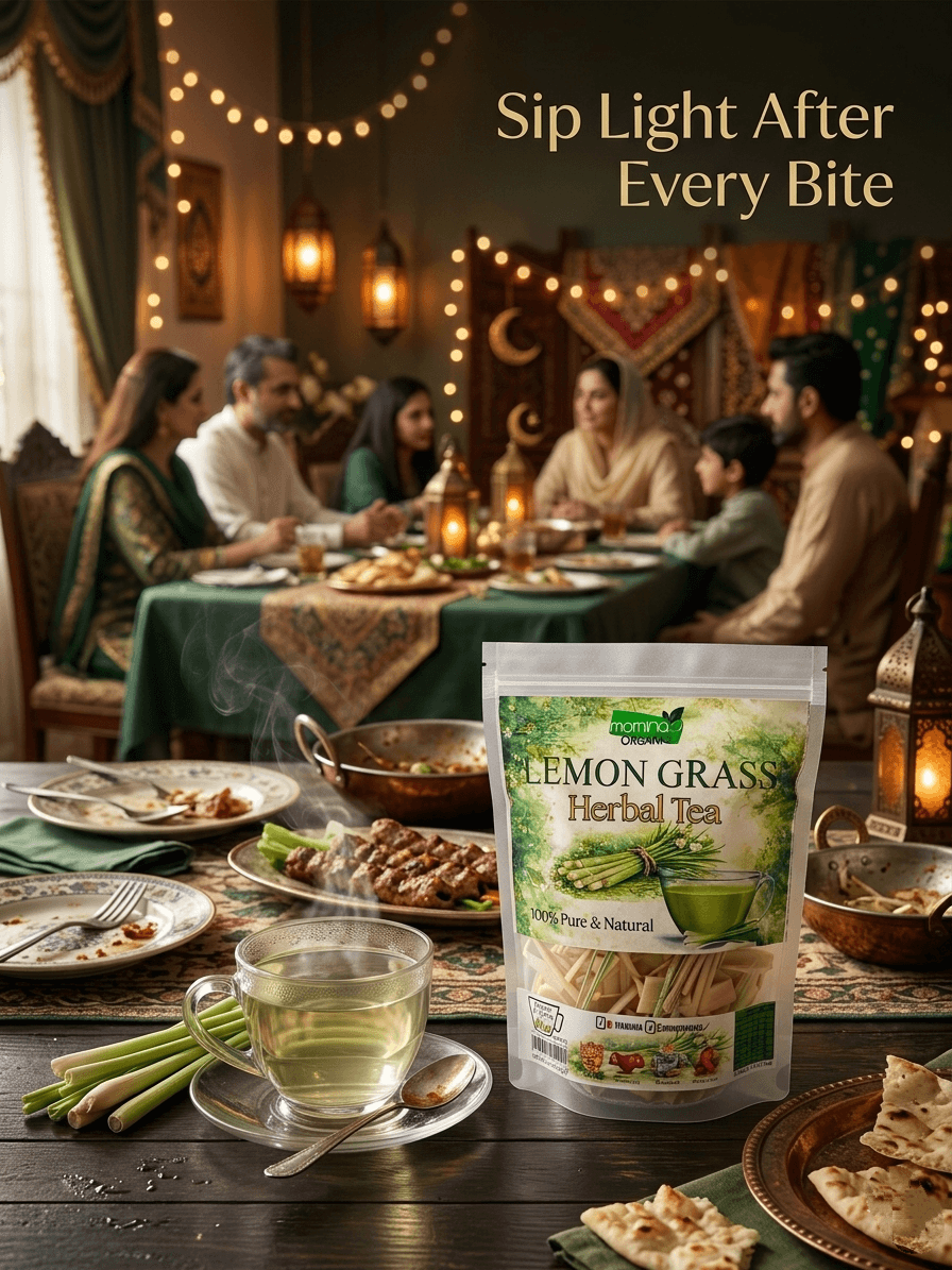 Organic Lemongrass Herbal Tea 100g - Natural Tea Pakistan - Momina's Organic