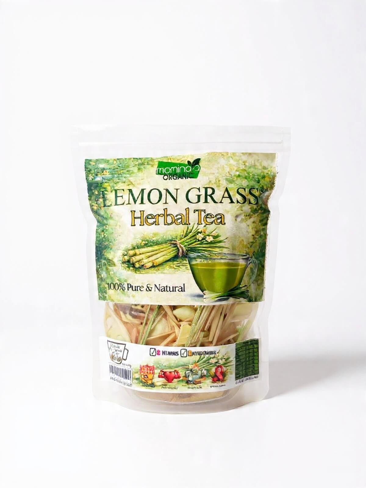 Organic Lemongrass Herbal Tea 100g - Natural Tea Pakistan - Momina's Organic